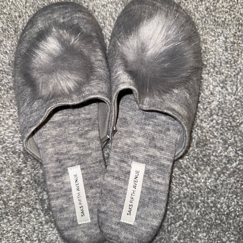 Saks Fifth Avenue Charcoal Women's Slippers